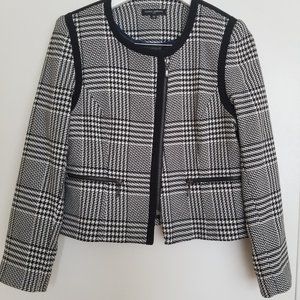 Mario Serrani Italy Blazer Zip Up Black/White Jacket, 10